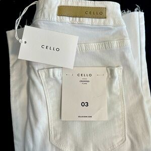 Brand new with tags, cello brand, white jeans, size 3, cropped and flare